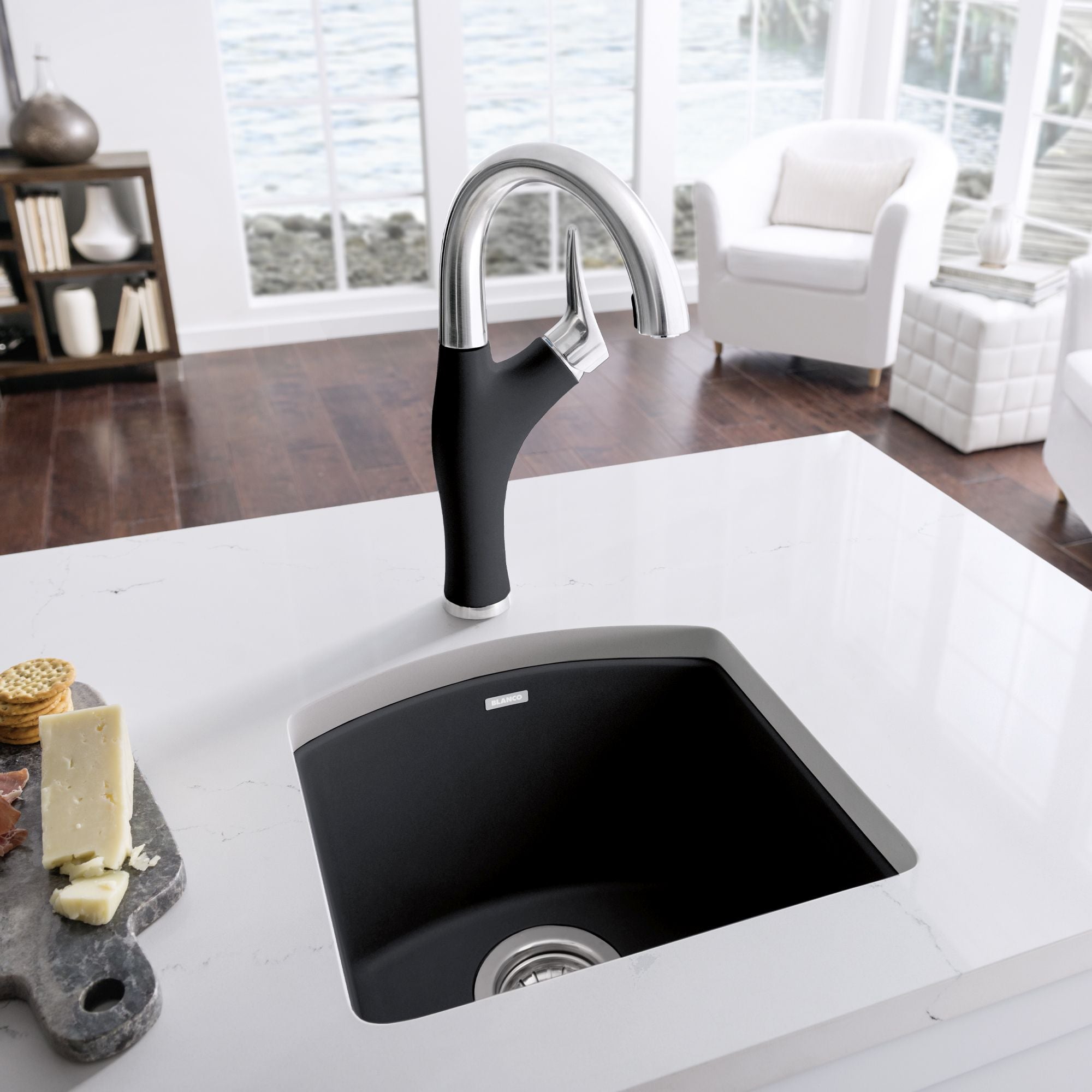Blanco Diamond 15" Square Granite Composite Bar/Prep Sink, Silgranit, Anthracite, 440204