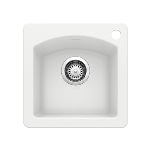 Alternate Image for Blanco Diamond 15" Square Granite Composite Bar/Prep Sink, Silgranit, White, 440205