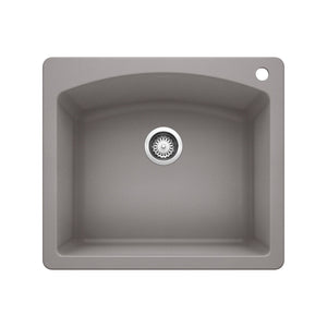 Alternate Image for Blanco Diamond 25" Dual Mount Granite Composite Kitchen Sink, Silgranit, Metallic Gray, 440209