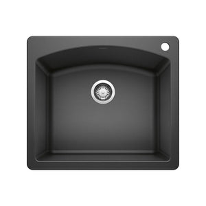 Alternate Image for Blanco Diamond 25" Dual Mount Granite Composite Kitchen Sink, Silgranit, Anthracite, 440210