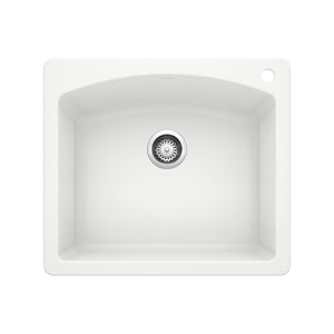 Alternate Image for Blanco Diamond 25" Dual Mount Granite Composite Kitchen Sink, Silgranit, White, 440211