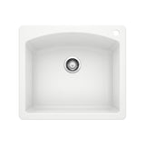 Blanco Diamond 25" Dual Mount Granite Composite Kitchen Sink, Silgranit, White, 440211