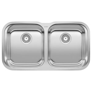 Alternate Image for Blanco Stellar 33" Undermount Stainless Steel Kitchen Sink, 50/50 Double Bowl, 18 Gauge, Brushed Finish, 441020