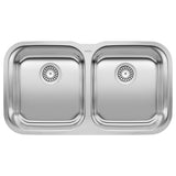 Blanco Stellar 33" Undermount Stainless Steel Kitchen Sink, 50/50 Double Bowl, 18 Gauge, 441020