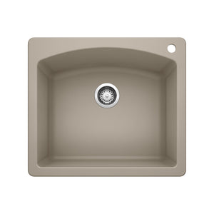 Alternate Image for Blanco Diamond 25" Dual Mount Granite Composite Kitchen Sink, Silgranit, Truffle, 441280