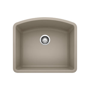 Alternate Image for Blanco Diamond 24" Undermount Granite Composite Kitchen Sink, Silgranit, Truffle, 441281