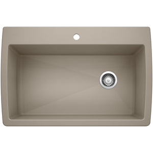 Alternate Image for Blanco Diamond 34" Dual Mount Granite Composite Kitchen Sink, Silgranit, Truffle, 441287
