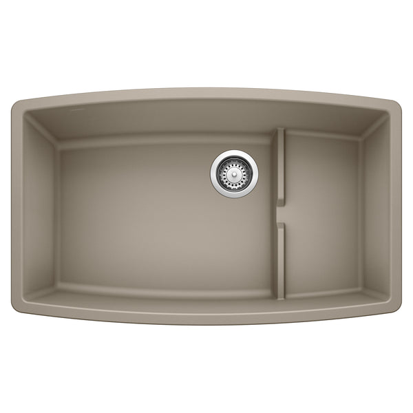Blanco Performa 32" Undermount Granite Composite Kitchen Sink with Accessories, Silgranit, Truffle, 441291