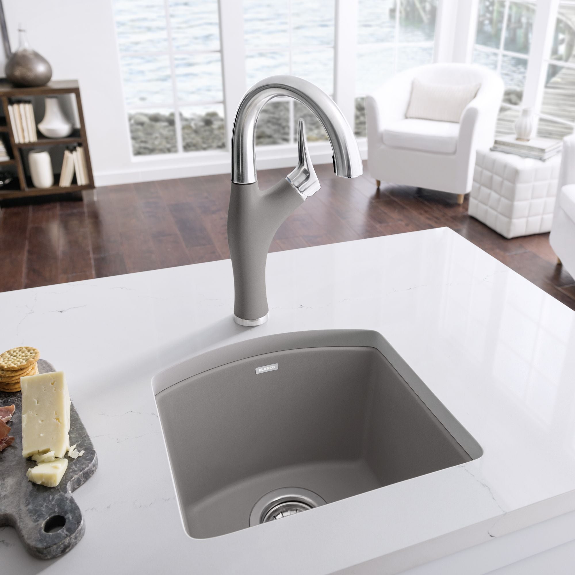 Blanco Diamond 15" Square Granite Composite Bar/Prep Sink, Silgranit, Truffle, 441295