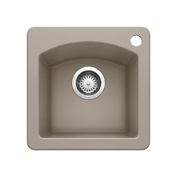 Blanco Diamond 15" Square Granite Composite Bar/Prep Sink, Silgranit, Truffle, 441295