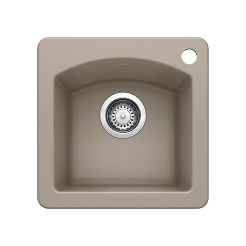 Blanco Diamond 15" Square Granite Composite Bar/Prep Sink, Silgranit, Truffle, 441295