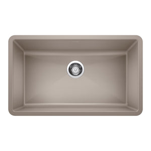 Alternate Image for Blanco Precis 32" Undermount Granite Composite Kitchen Sink, Silgranit, Truffle, 441297