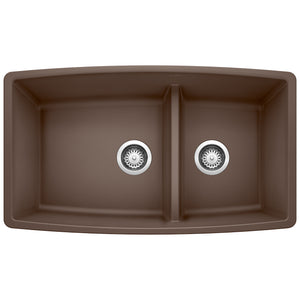 Alternate Image for Blanco Performa 33" Undermount Granite Composite Kitchen Sink, Silgranit, 60/40 Double Bowl, Cafe, 441313