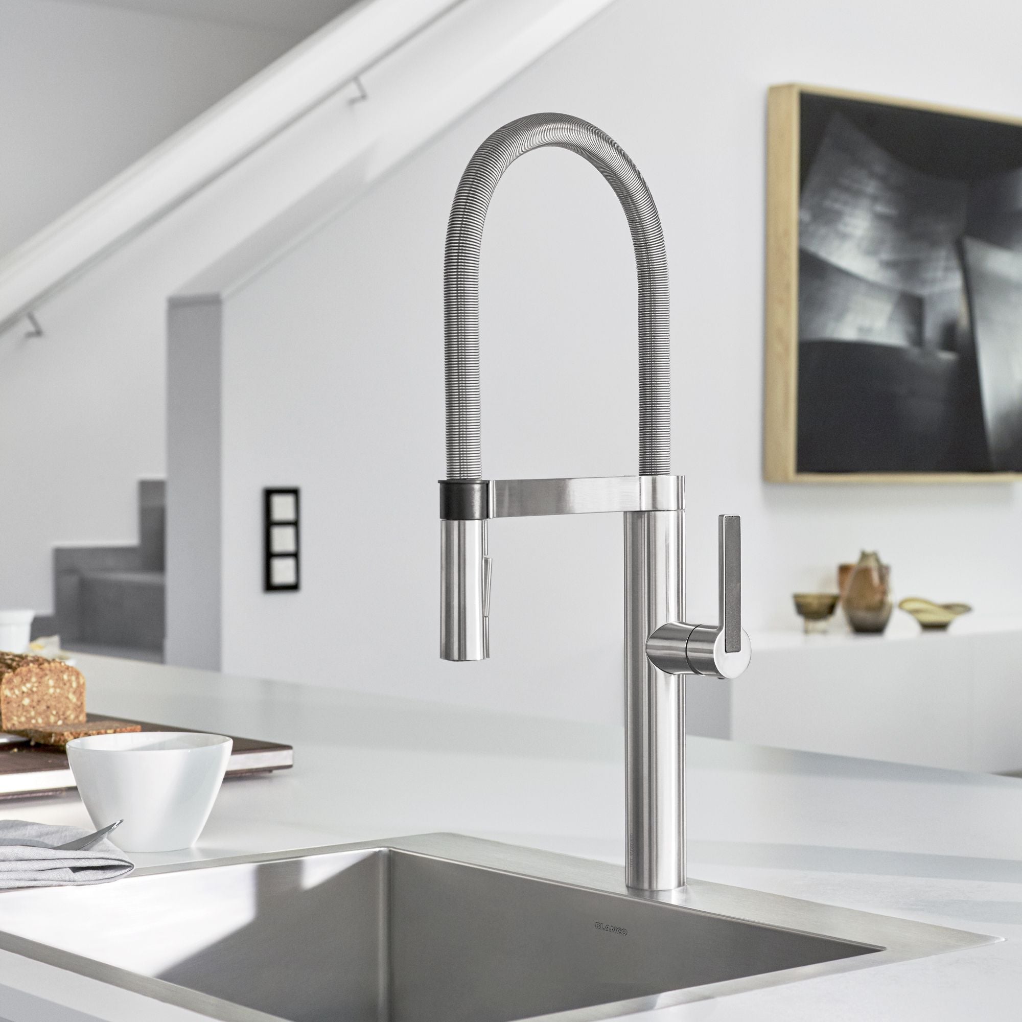 Blanco Culina 2.2 GPM Brass Kitchen Faucet, Semi-Pro, Polished Chrome, 441331