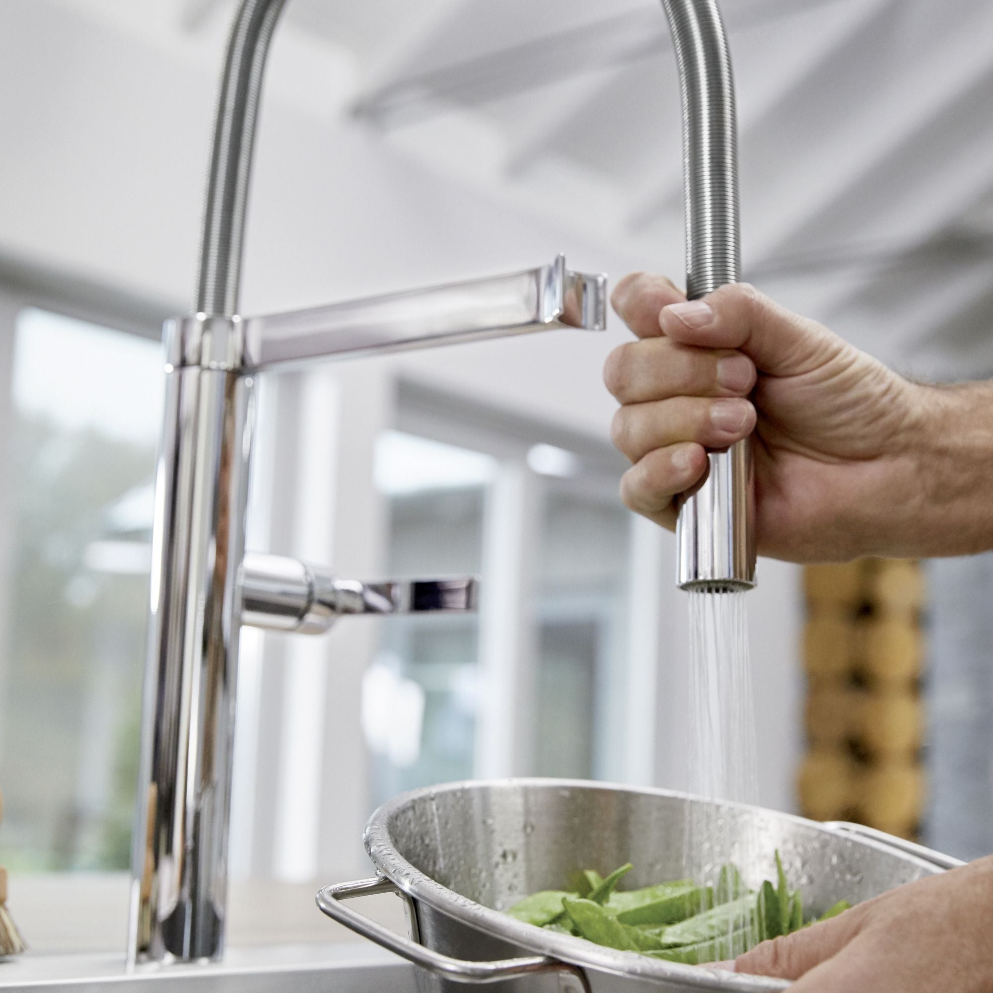 Blanco Culina 2.2 GPM Brass Kitchen Faucet, Semi-Pro, Polished Chrome, 441331