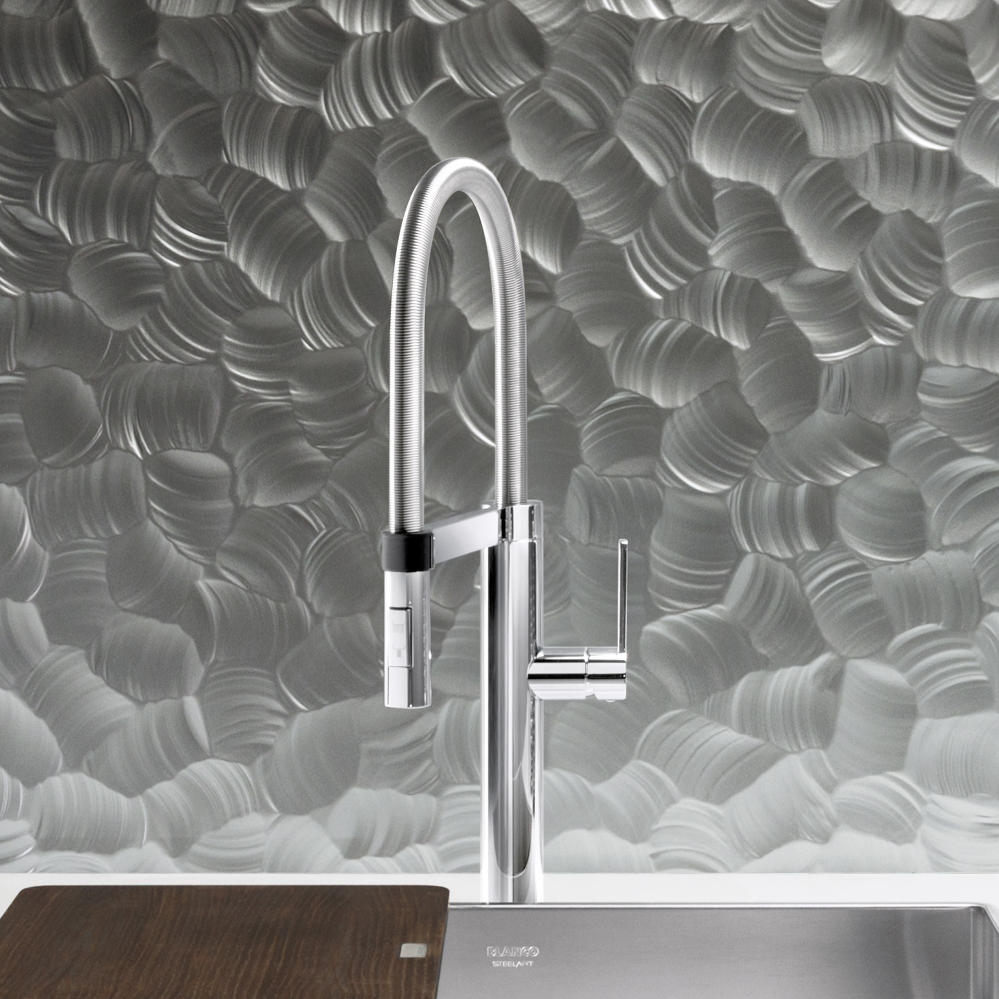 Blanco Culina 2.2 GPM Brass Kitchen Faucet, Semi-Pro, Polished Chrome, 441331