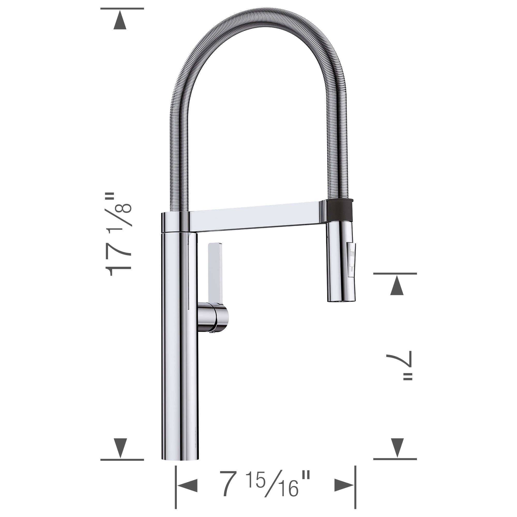 Blanco Culina 2.2 GPM Brass Kitchen Faucet, Semi-Pro, Polished Chrome, 441331