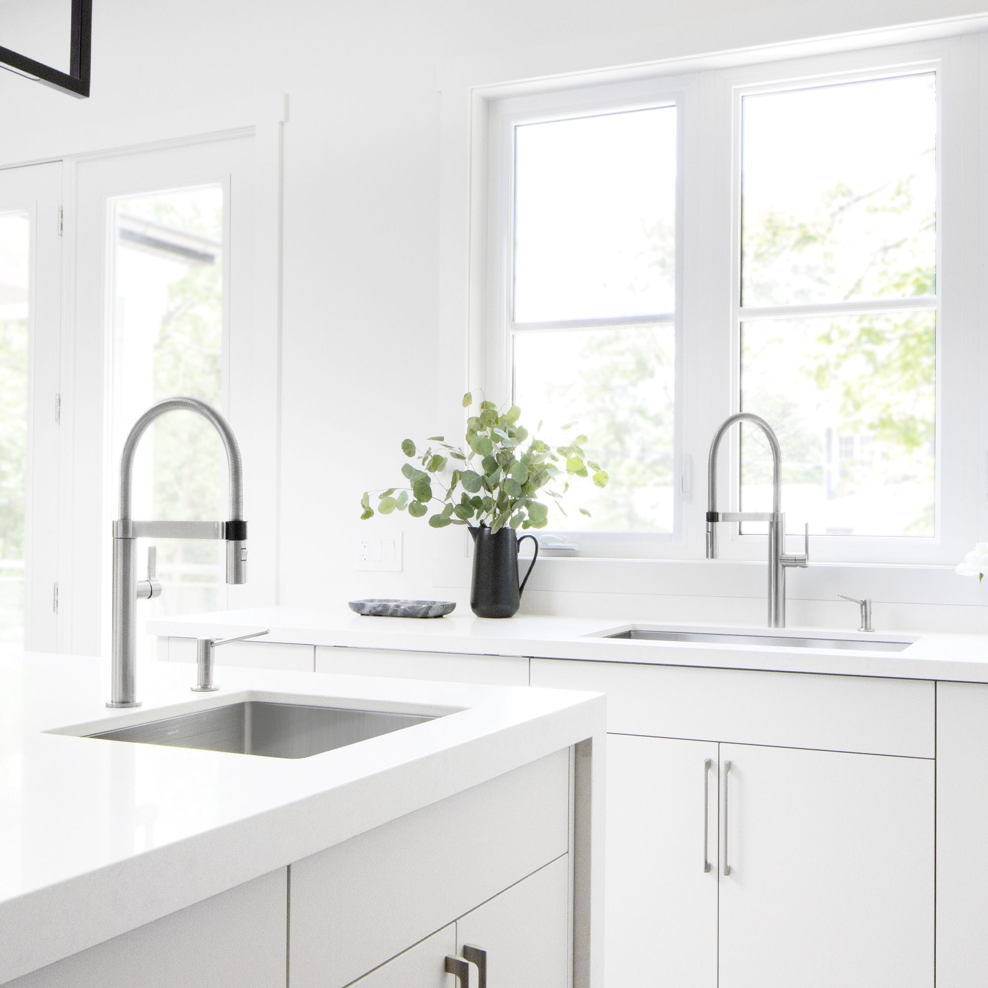 Blanco Culina 2.2 GPM Brass Kitchen Faucet, Semi-Pro, Satin Nickel, 441332