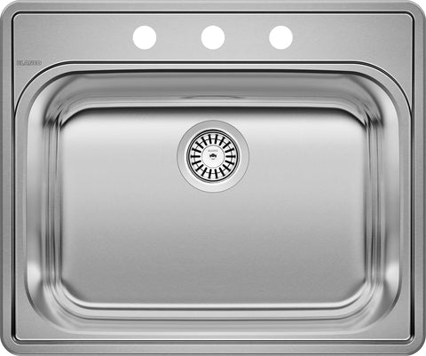 Blanco Essential 25" Drop In/Topmount Stainless Steel Laundry Sink, 20 Gauge, 441400