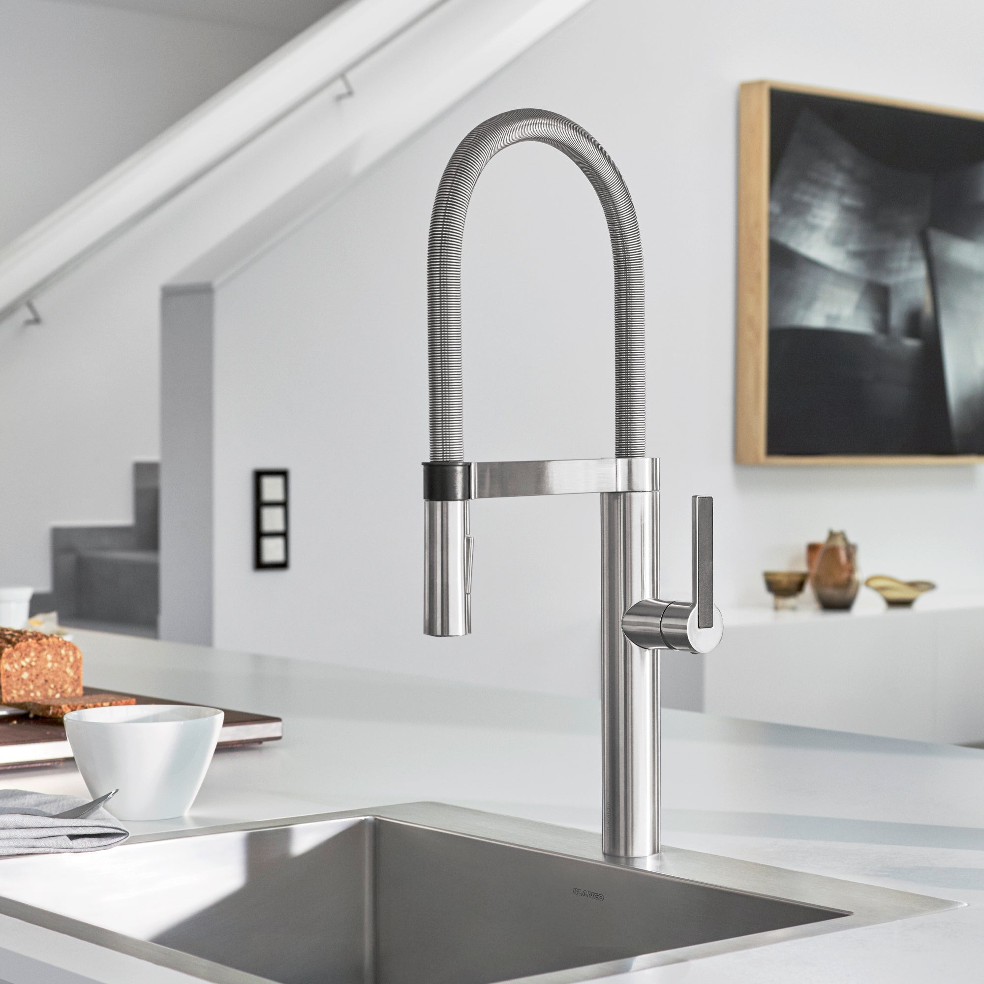 Blanco Culina 1.8 GPM Brass Kitchen Faucet, Semi-Pro, Polished Chrome, 441405