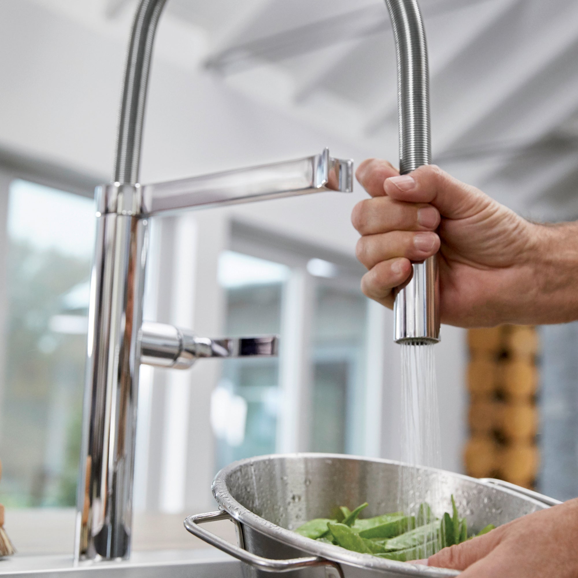 Blanco Culina 1.8 GPM Brass Kitchen Faucet, Semi-Pro, Polished Chrome, 441405