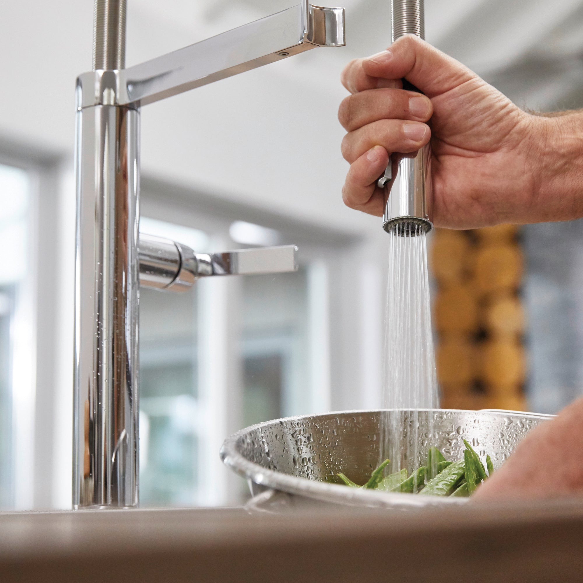 Blanco Culina 1.8 GPM Brass Kitchen Faucet, Semi-Pro, Polished Chrome, 441405