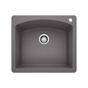 Alternate Image for Blanco Diamond 25" Dual Mount Granite Composite Kitchen Sink, Silgranit, Cinder, 441463