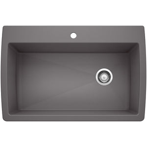 Alternate Image for Blanco Diamond 34" Dual Mount Granite Composite Kitchen Sink, Silgranit, Cinder, 441467