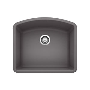 Alternate Image for Blanco Diamond 24" Undermount Granite Composite Kitchen Sink, Silgranit, Cinder, 441468