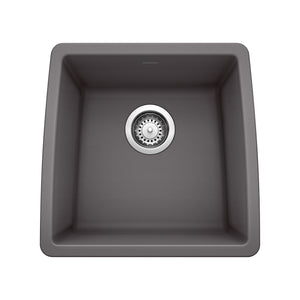 Alternate Image for Blanco Performa 18" Rectangle Granite Composite Bar/Prep Sink, Silgranit, Cinder, 441475