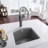Blanco Diamond 15" Square Granite Composite Bar/Prep Sink, Silgranit, Cinder, 441477