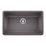 Blanco Precis 32" Undermount Granite Composite Kitchen Sink, Silgranit, Cinder, 441478