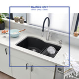 Blanco Diamond 32" Undermount Granite Composite Kitchen Sink, Silgranit, 60/40 Double Bowl, Anthracite, 441590