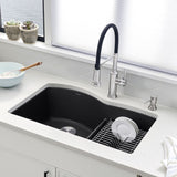 Blanco Diamond 32" Undermount Granite Composite Kitchen Sink, Silgranit, 60/40 Double Bowl, Anthracite, 441590