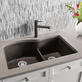 Blanco Diamond 32" Undermount Granite Composite Kitchen Sink, Silgranit, 60/40 Double Bowl, Cafe, 441597