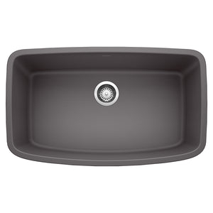Alternate Image for Blanco Valea 32" Undermount Granite Composite Kitchen Sink, Silgranit, Cinder, 441611