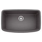 Blanco Valea 32" Undermount Granite Composite Kitchen Sink, Silgranit, Cinder, 441611
