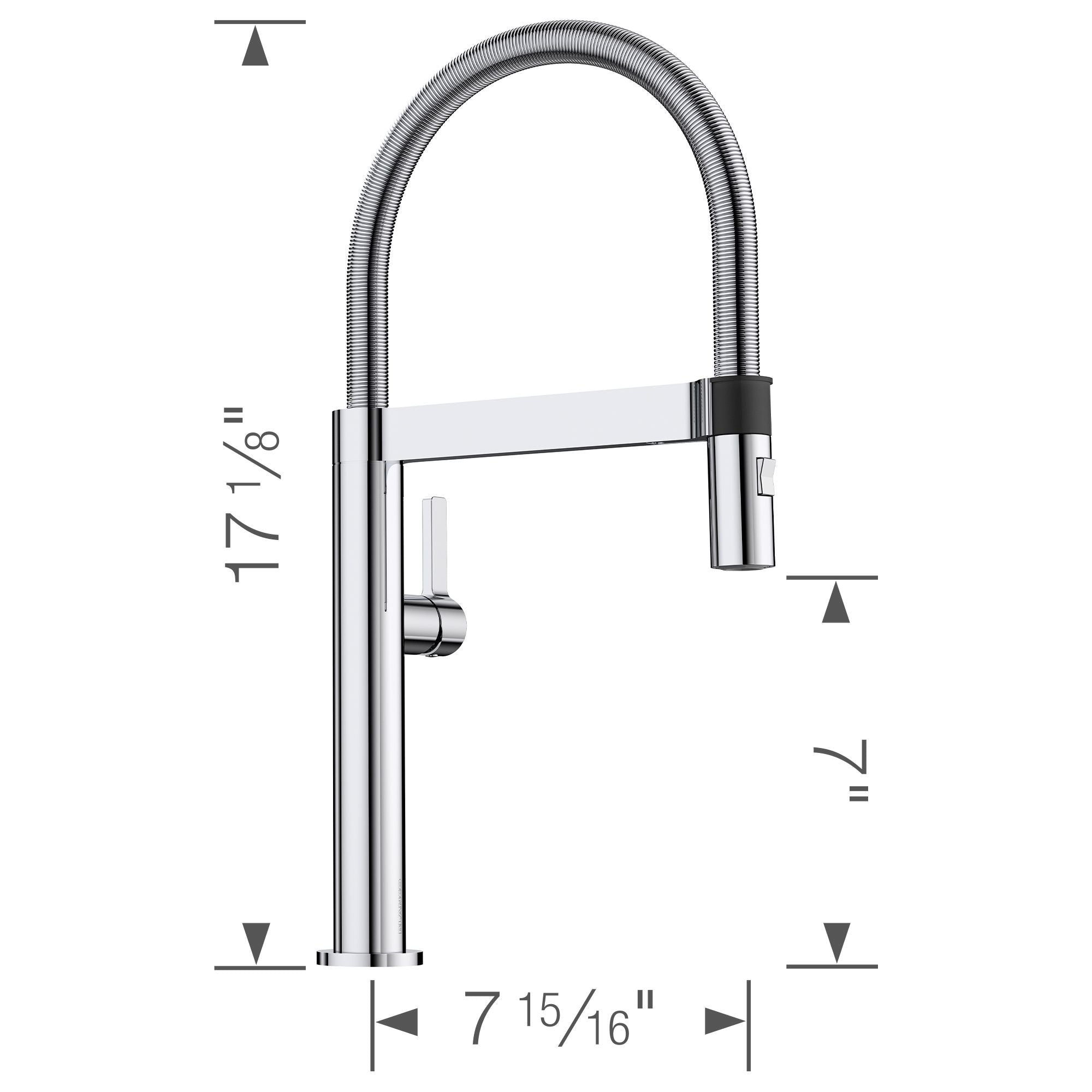 Blanco Culina 2.2 GPM Brass Kitchen Faucet, Semi-Pro, Polished Chrome, 441622