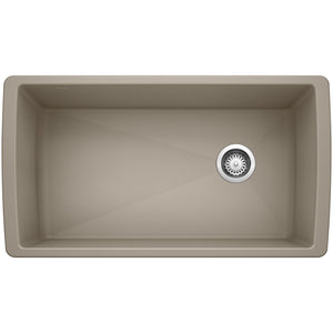Alternate Image for Blanco Diamond 34" Undermount Granite Composite Kitchen Sink, Silgranit, Truffle, 441765