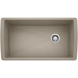Blanco Diamond 34" Undermount Granite Composite Kitchen Sink, Silgranit, Truffle, 441765