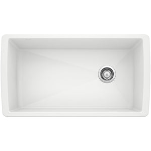 Alternate Image for Blanco Diamond 34" Undermount Granite Composite Kitchen Sink, Silgranit, White, 441767