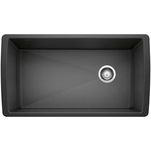 Alternate Image for Blanco Diamond 34" Undermount Granite Composite Kitchen Sink, Silgranit, Anthracite, 441768