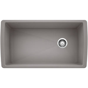 Alternate Image for Blanco Diamond 34" Undermount Granite Composite Kitchen Sink, Silgranit, Metallic Gray, 441770