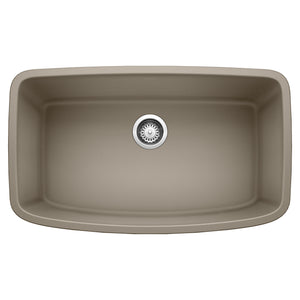 Alternate Image for Blanco Valea 32" Undermount Granite Composite Kitchen Sink, Silgranit, Truffle, 441772