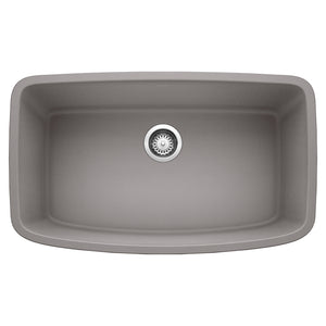 Alternate Image for Blanco Valea 32" Undermount Granite Composite Kitchen Sink, Silgranit, Metallic Gray, 441775