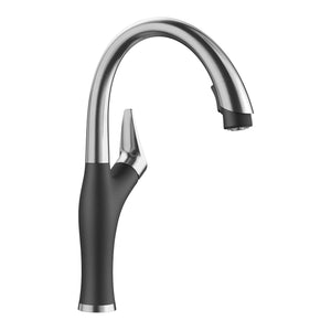Alternate Image for Blanco Artona 1.5 GPM Brass Kitchen Faucet, Pull-Down, Anthracite/Stainless, 442031