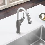 Blanco Artona 1.5 GPM Brass Kitchen Faucet, Pull-Down, Metallic Gray/Stainless, 442034