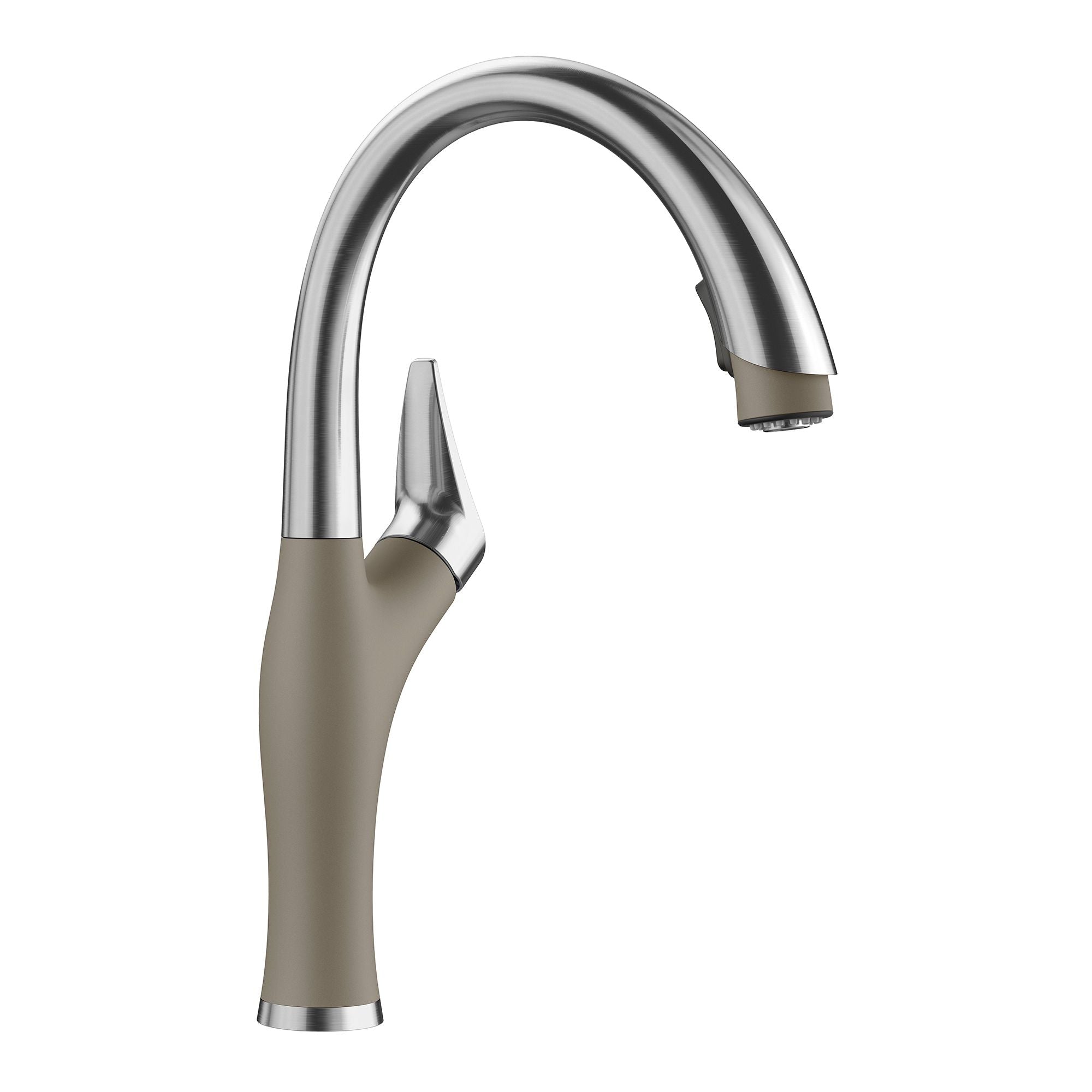 Blanco Artona 1.5 GPM Brass Kitchen Faucet, Pull-Down, Truffle/Stainless, 442035
