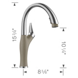 Blanco Artona 1.5 GPM Brass Kitchen Faucet, Pull-Down, Truffle/Stainless, 442035