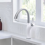 Blanco Artona 1.5 GPM Brass Kitchen Faucet, Pull-Down, White/Stainless, 442036